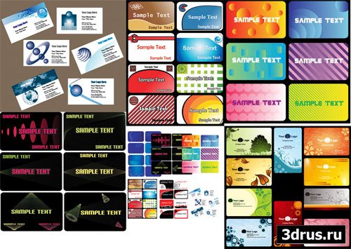 Сборник векторных макетов визитных карточек