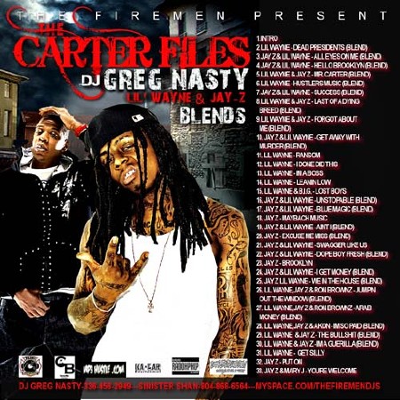 DJ Greg Nasty - The Carter Files (Lil Wayne & Jay-Z Blends)-2008