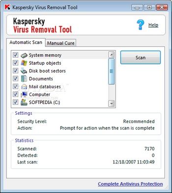 Kaspersky Virus Removal Tool v 7.0.0.290