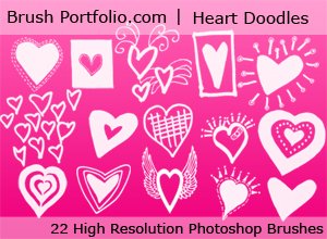 Heart Doodles - Photoshop Brushes 