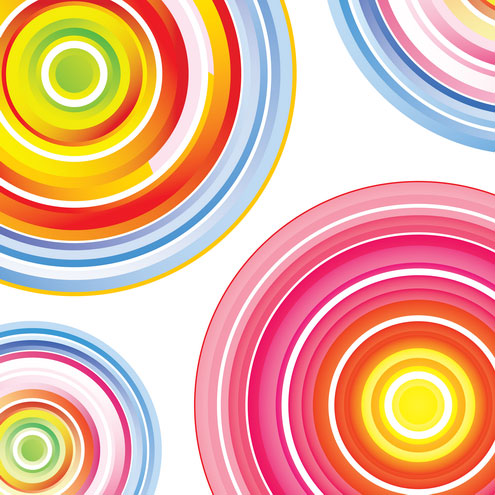 Colorful Concentric Circles Art Vector
