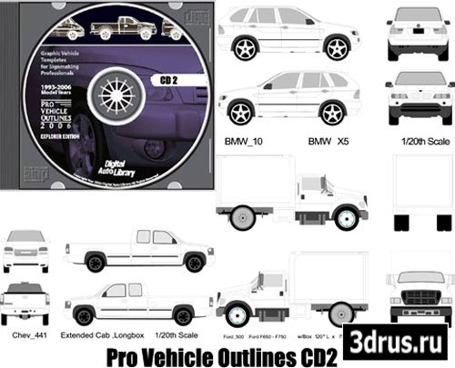 Pro Vehicle Outlines Vector Clipart CD2