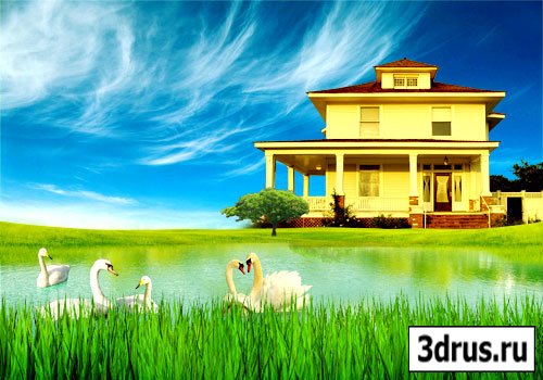 House by the lake PSD template