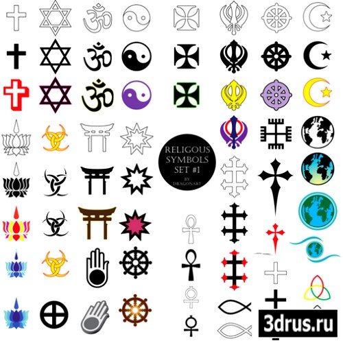 Religious Symbols Vector Set