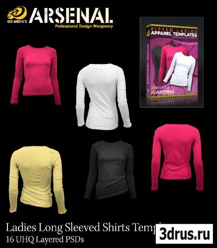 Ladies Long Sleeved Shirts PSD Templates