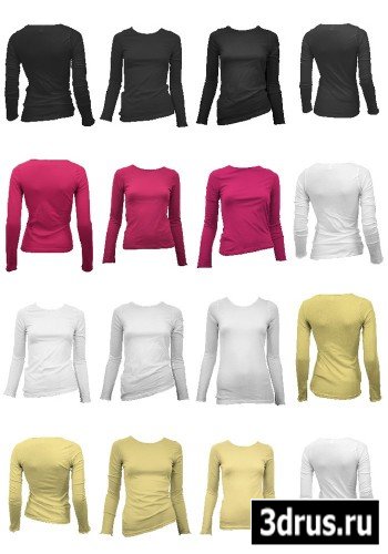 Ladies Long Sleeved Shirts PSD Templates