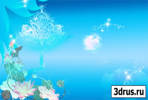 Blue background in PSD  -  Dream flowers
