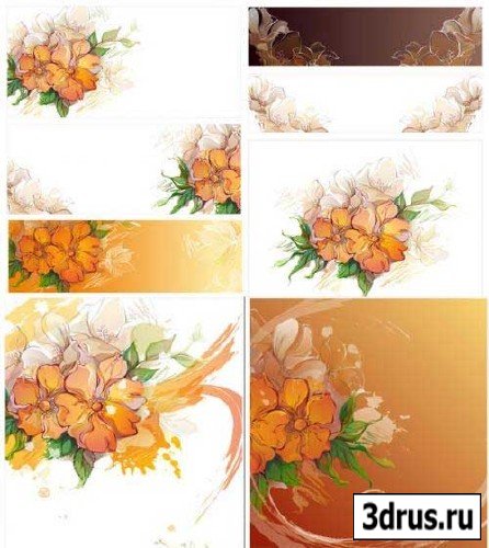 Asadal 2009 - 02 - Flower backgrounds - Vector clipart