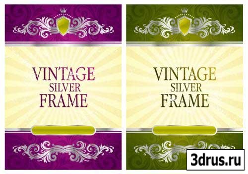 Vintage Silver Frames Vector - Vector clipart