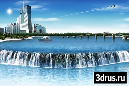 City Waterfall - PSD Template 