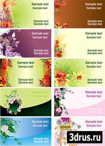 Vector Flower Cards