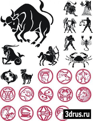 Zodiac signs in vector