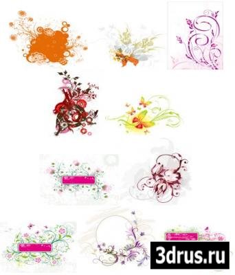 Western-Style: Floral Pattern Vectors 