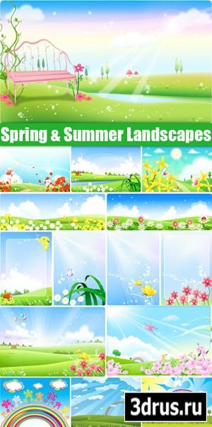 Spring & Summer Landscapes Vector