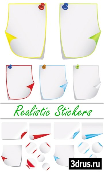 Realistic Stickers Vector
