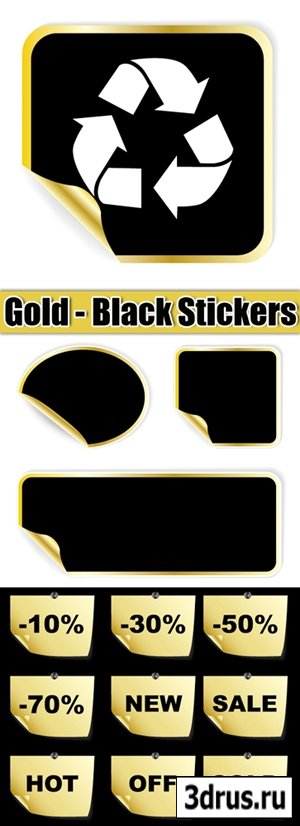 Gold - Black Stickers Vector