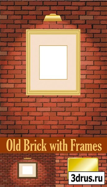 Old Brick with Frames Vector