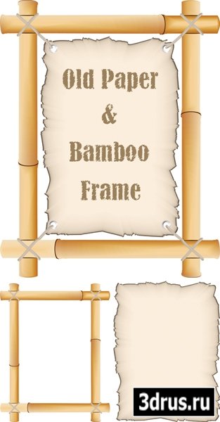 Old Paper & Bamboo Frame
