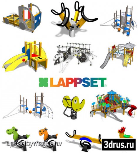 3D models of Lappset children playground equipment