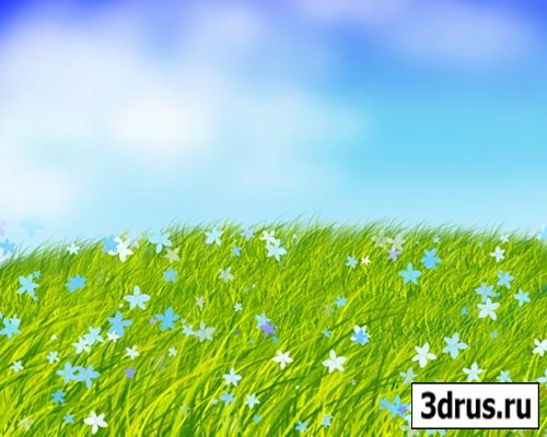 Футажи на весеннюю тематику - небо и трава