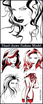 Hand-drawn Fashion Model - Stock Vectors 