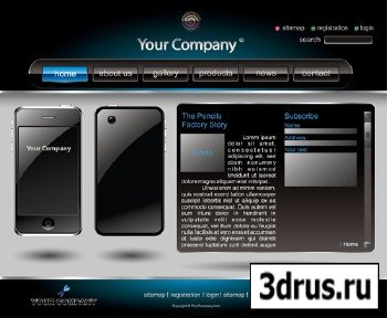 Shutterstock - Mobile Phone Website Template EPS
