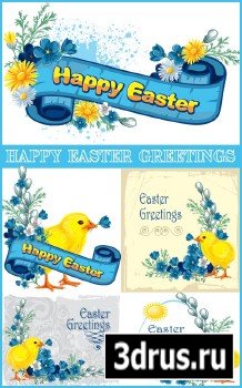 Happy Easter Greetings - Stock Vectors