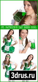 St. Patrick's Day Beer Girl - Stock Photos