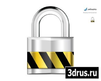 Silver padlock, security PSD Source