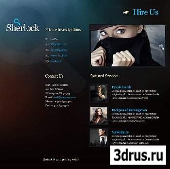 Sherlock Private Website Free Template
