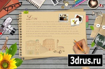 Bookmark Desktop - with a pencil to write on the stationery