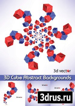 3D Cube Abstract Backgrounds - Stock Vectors 