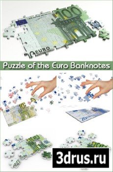 Puzzle of the Euro Banknotes - Stock Photos