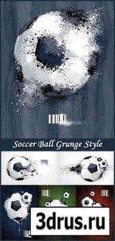 Soccer Ball Grunge Style - Stock Vectors