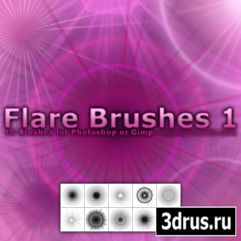 Flare 1 Brush Pack for Photoshop or Gimp
