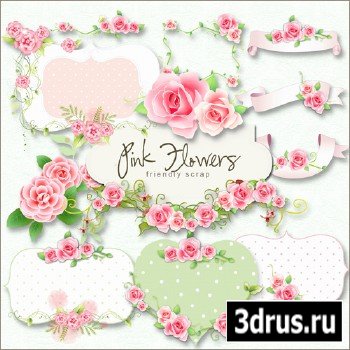 Scrap-kit - Pink Flower Labels