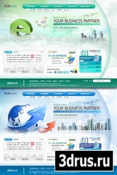Green And Blue Business web templates