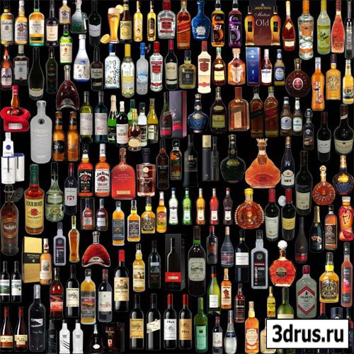 Alcoholic drinks - multilayer PSD clipart