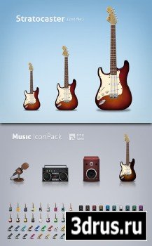 Music Icon Pack & Guitar Classic PSD Source File