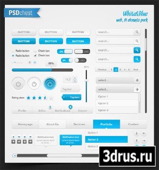 White&blue set - PSD - Web Design