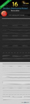16 Dividers (Horizontal Rules) - Resizable - GraphicRiver