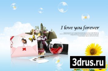 PSD romantic background - I love you