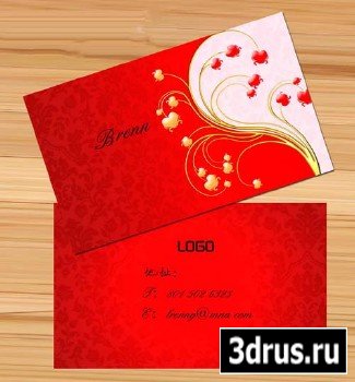PSD Business Card Template - Big Red Wedding