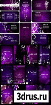 Violet Banners Vector Backgrounds