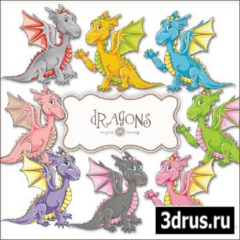 Scrap-kit - Dragons Set #1