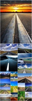 Road Backgrounds - road, nature, field, mountain, background
