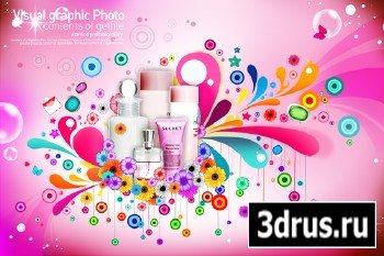 PSD Source - Colorful Fashion Cosmetics Poster