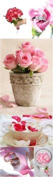 Rose Petals Cliparts - Roses, rose petals, wedding ring