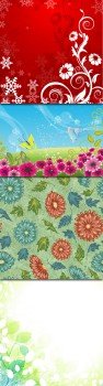 Vector Flowers Backgrounds - 1
