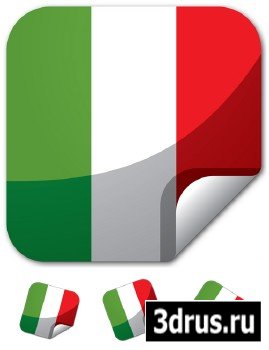 Continent Sticker Italy Vector  